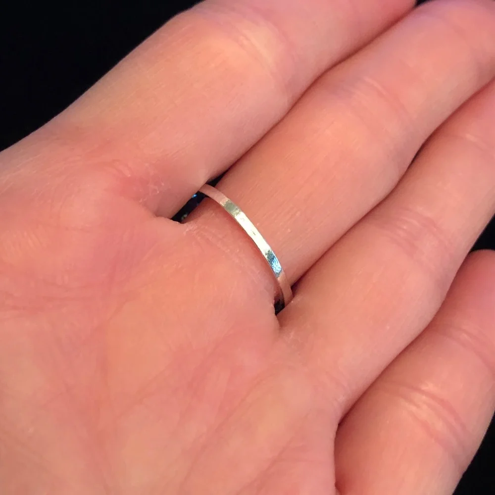 Silver Tone Ring with Blue Faux Gemstone Fashion Jewelry